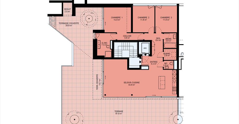 Attique neuf de 4.5 pièces avec rooftop terrasse - Attique 4.5 pièces - image - 13