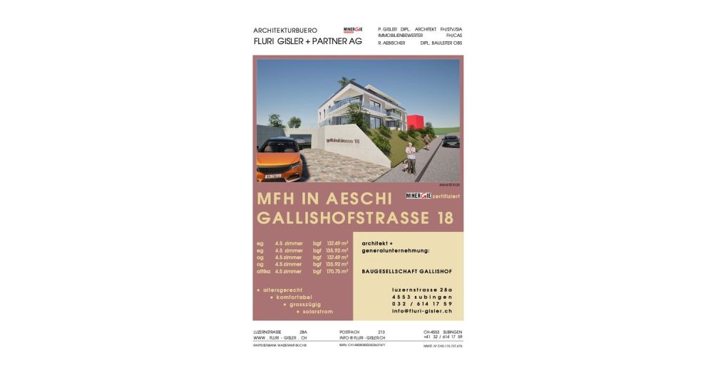Moderne 4.5-Zimmer-Neubau-Wohnung mit Minergie-Standard in Aeschi -  Bild 4