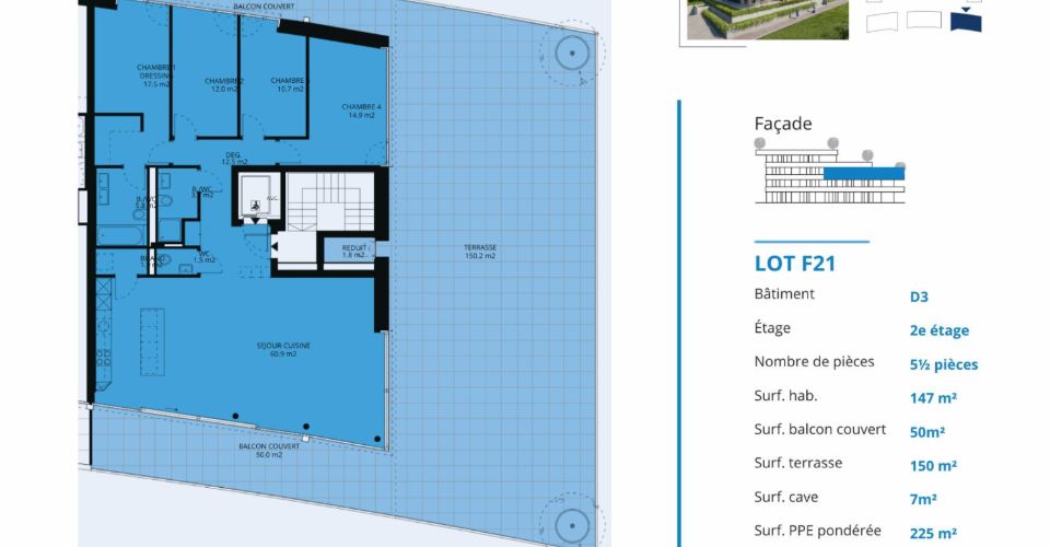 Appartement neuf de 5.5 pièces avec balcon couvert et rooftop terrasse - Appartement 5.5 pièces - image - 13