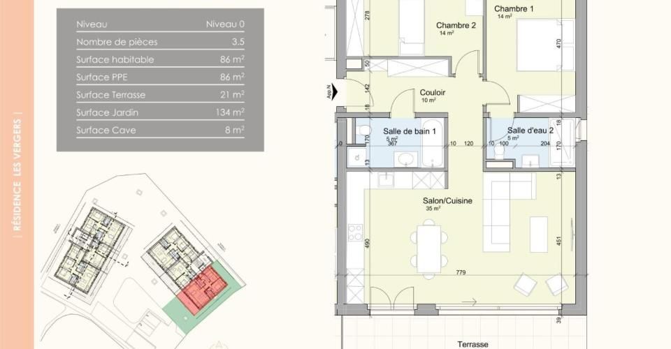 Résidence "Les Vergers" à Thielle - Appartement 3.5 pièces - image - 7