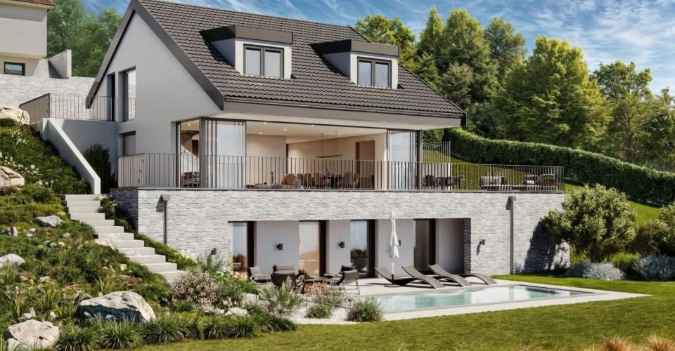 Une vue couper le souffle, villa individuelle sur plans. - Maison 6.5 pièces - image - 1