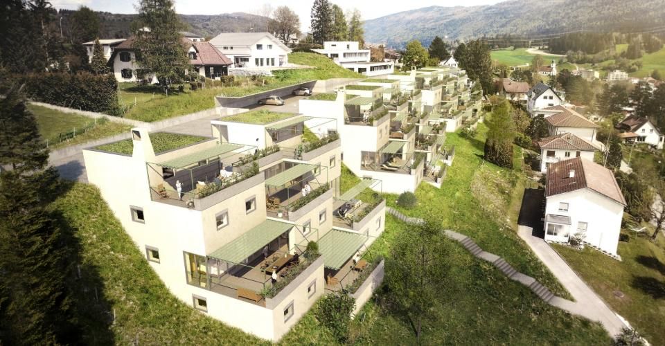 XCEPTIONNEL - A vendre superbes appartements/villas neufs en terrasse de haut standing de 5.5, 4.5, 3.5 et 2.5 pièces avec garage individuel - Maison terrasse 4.5 pièces - image - 2
