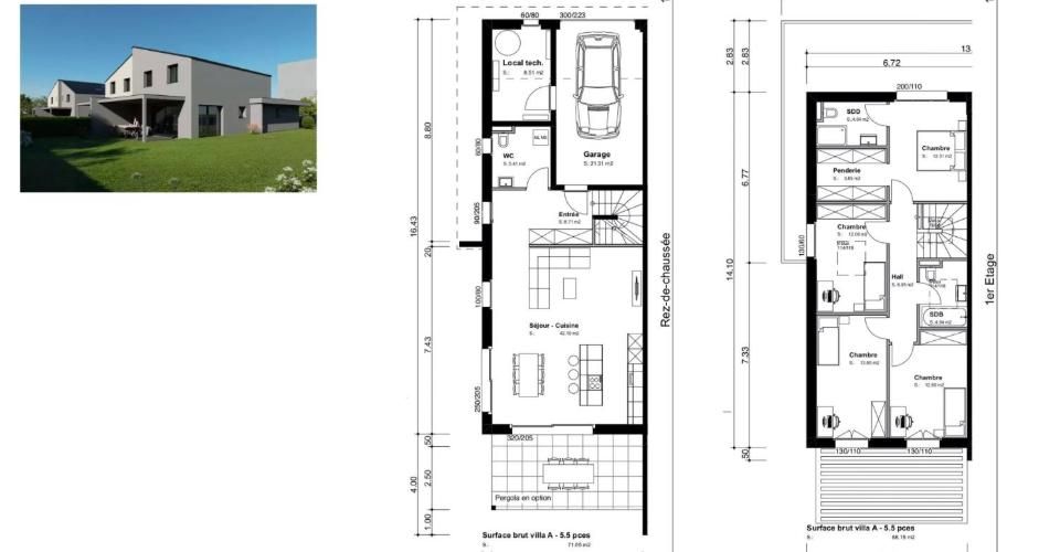 Dernière villa jumelée contemporaine de 5.5 pièces - Maison 5.5 pièces - image - 4