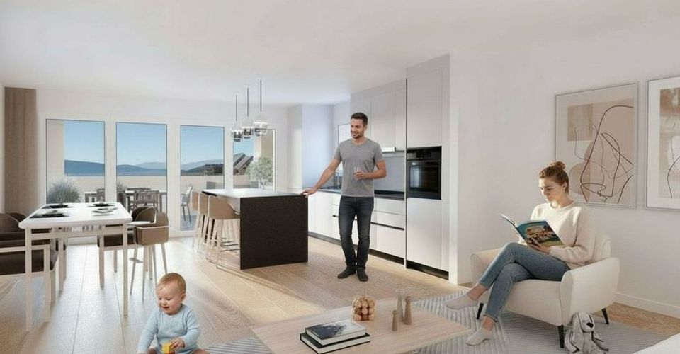 Superbe appartement neuf, grande surface, vue lac et balcon généreux - Appartement 4.5 pièces - image - 2