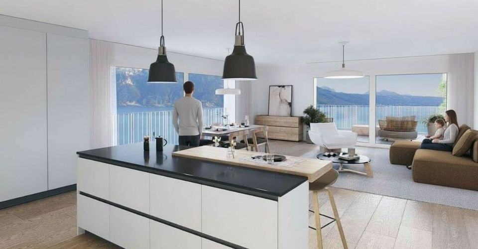 Prestigieux 5.5 pièces avec immense terrasse au rez - Vue panoramique sur le lac - Appartement 5.5 pièces - image - 2