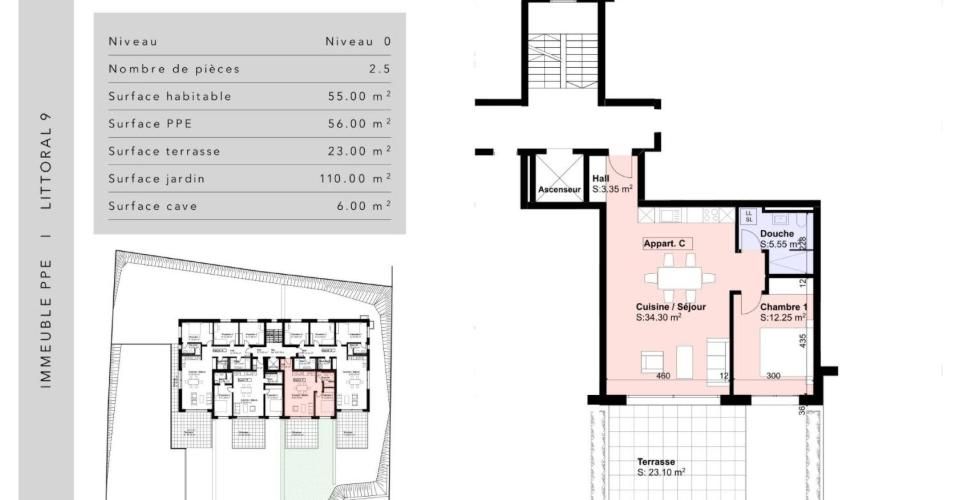 Résidence L9 à Chez-Le-Bart - Appartement 2.5 pièces - image - 3