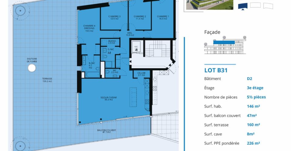 Nouvelle promotion : appartement de 5.5 pièces avec balcon couvert et terrasse - Attique 5.5 pièces - image - 13