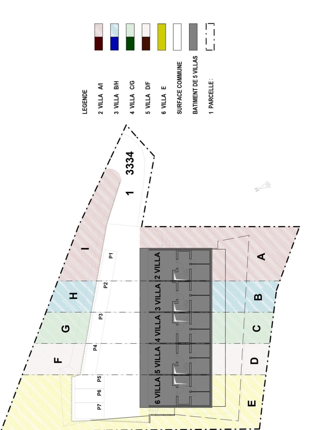 Maison mitoyenne de 4,5 pièces avec une belle vue. - Plan de parcelle