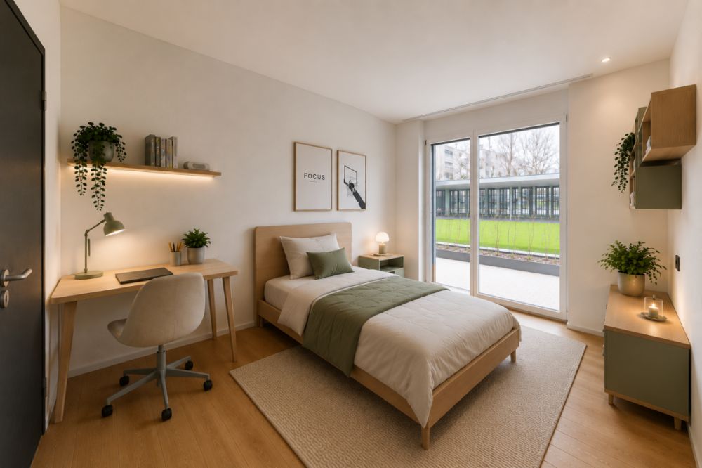 4.5 Gartenwohnung mit Blick auf die Aare - Schlafzimmer 1 "Jugendzimmer-Stil"