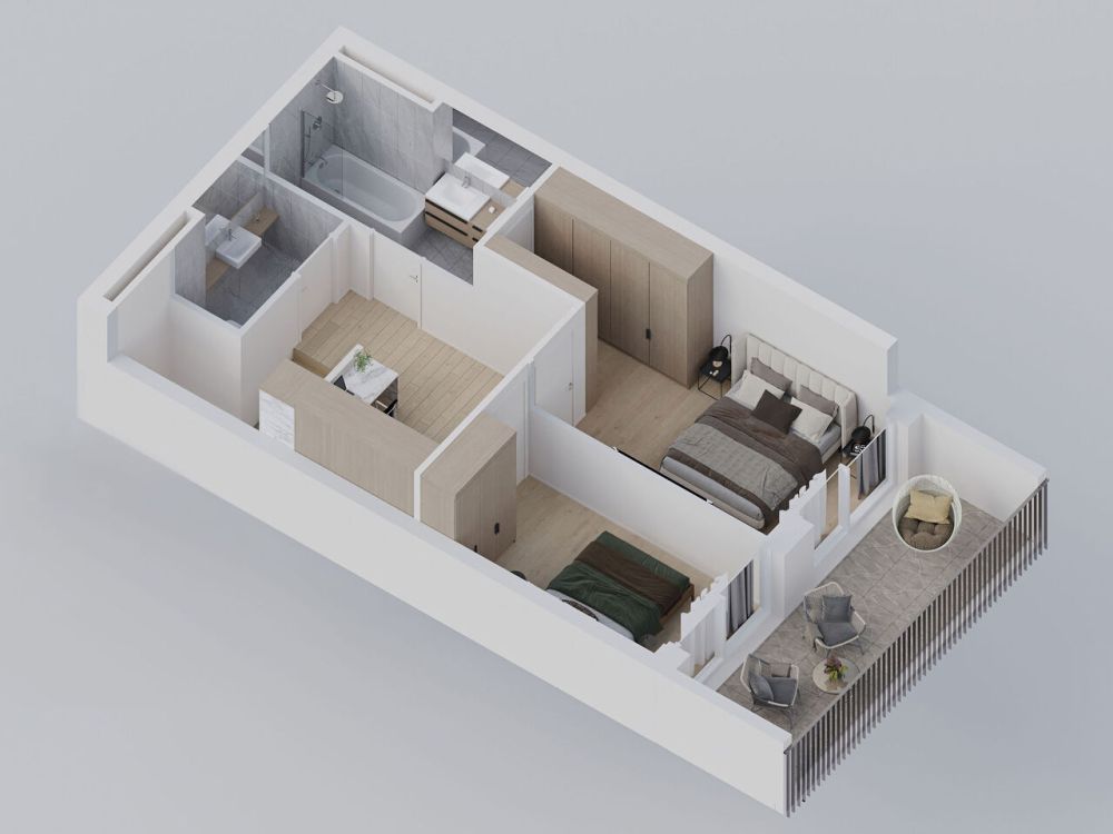 3,5 pièces duplex neuf au centre de Sierre - spacieux et urbain -  Bild 7