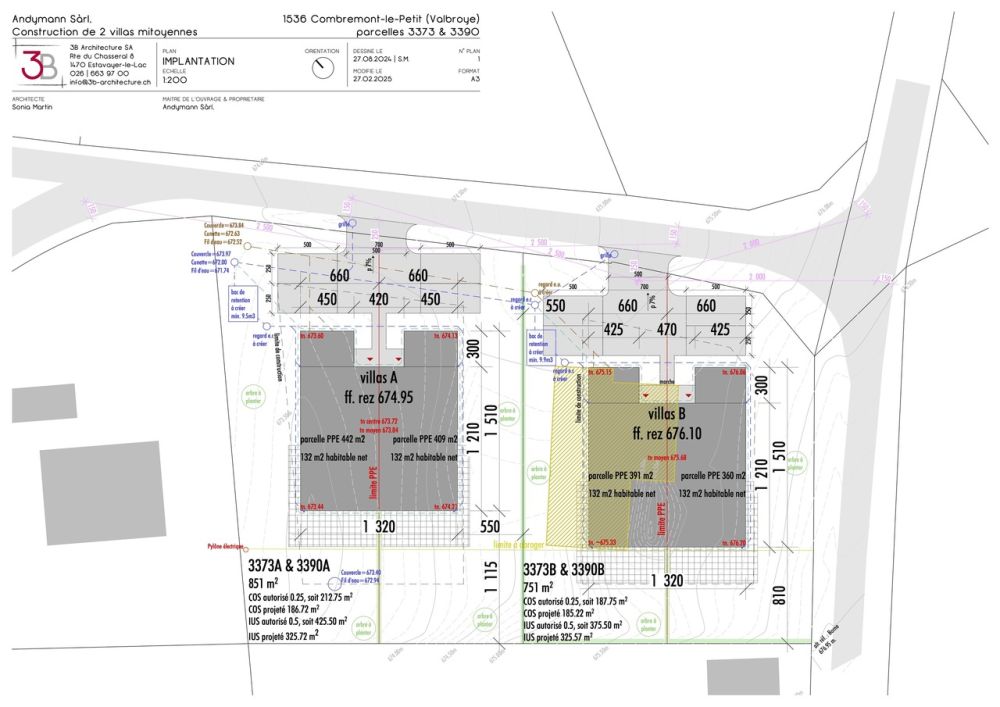 Villa neuve sur plan dans un espace verdoyant - Plan d'implantation