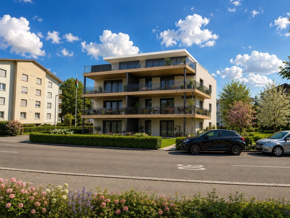 MODERN WOHNEN IN ZENTRALER LAGE - Visualisierung-Vorderseite