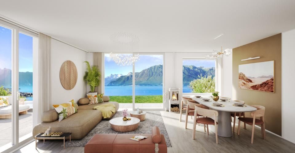 A quelques pas du lac Léman, villa mitoyenne de standing, vue panoramique - Villa 5.5 pièces - image - 8