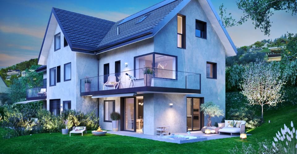 A quelques pas du lac Léman, villa mitoyenne de standing, vue panoramique - Villa 5.5 pièces - image - 1