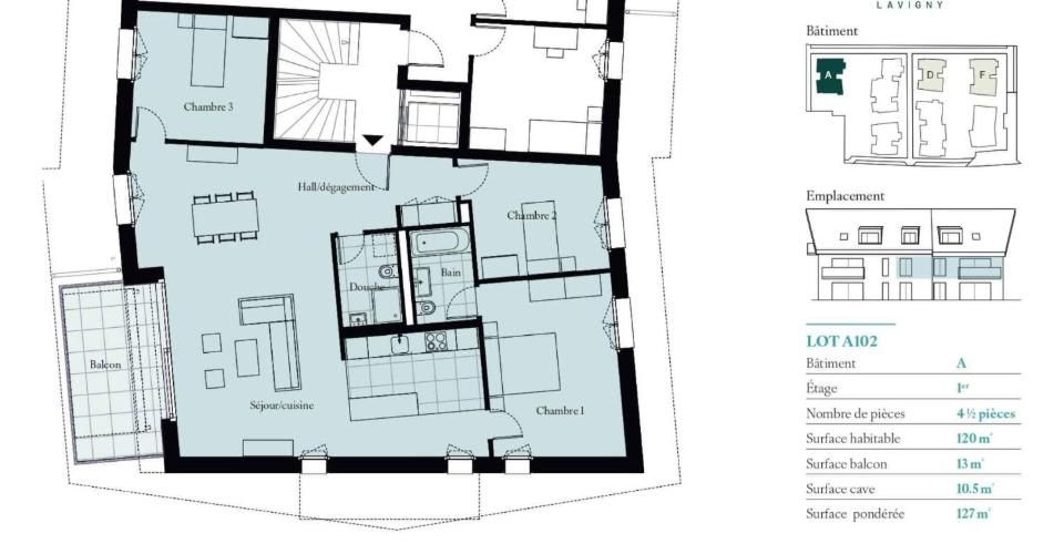 Appartement de 127 m², 4.5 pièces avec balcon - Appartement 4.5 pièces - image - 10