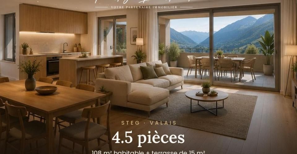 Appartement 4.5 pièces neuf · 124 m² + terrasse 36 m² · Steg (VS) - Appartement 4.5 pièces - image - 1