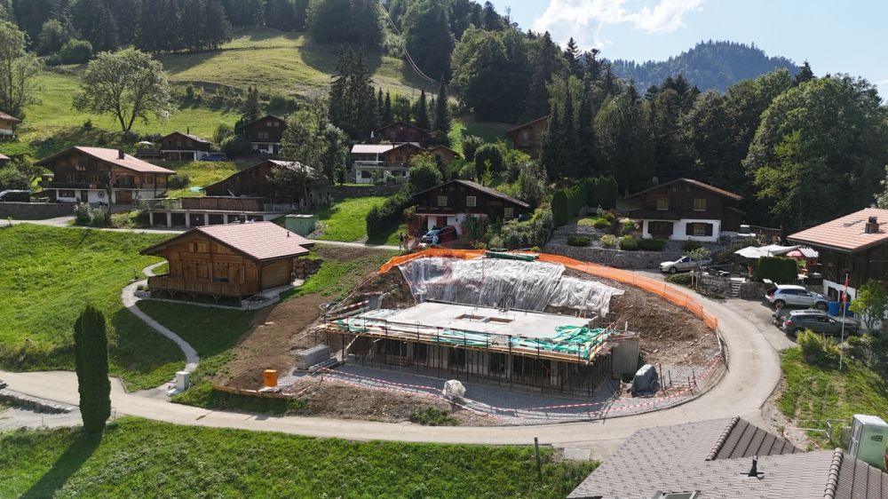 A 10min de Charmey - Deux 4.5 pcs neufs au charme alpin - Vue du chantier