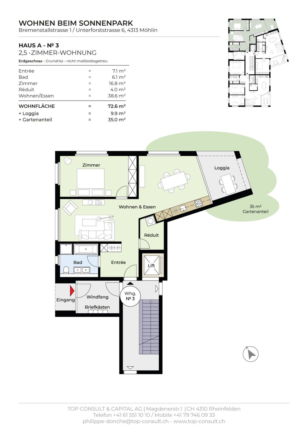 Bijoux - 2,5 Zimmer Gartenwohnung - Bild 3