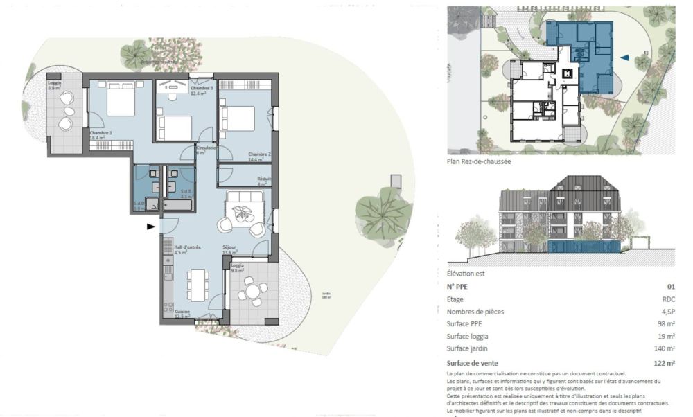 Wohnung mit 4,5 Zimmern und großem Garten von 140m2 -  Bild 6