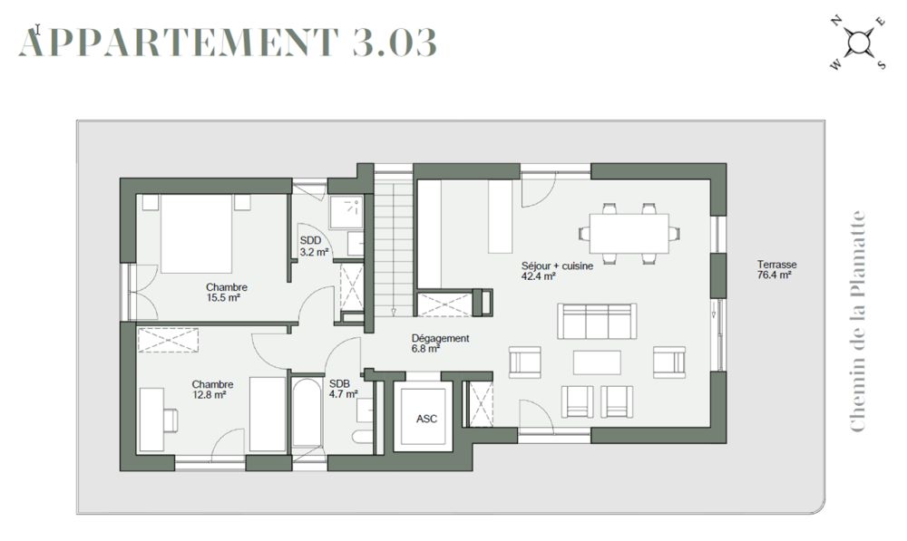 Vier-Zimmer-Dachgeschosswohnung mit 76 m² Terrasse -  Bild 4
