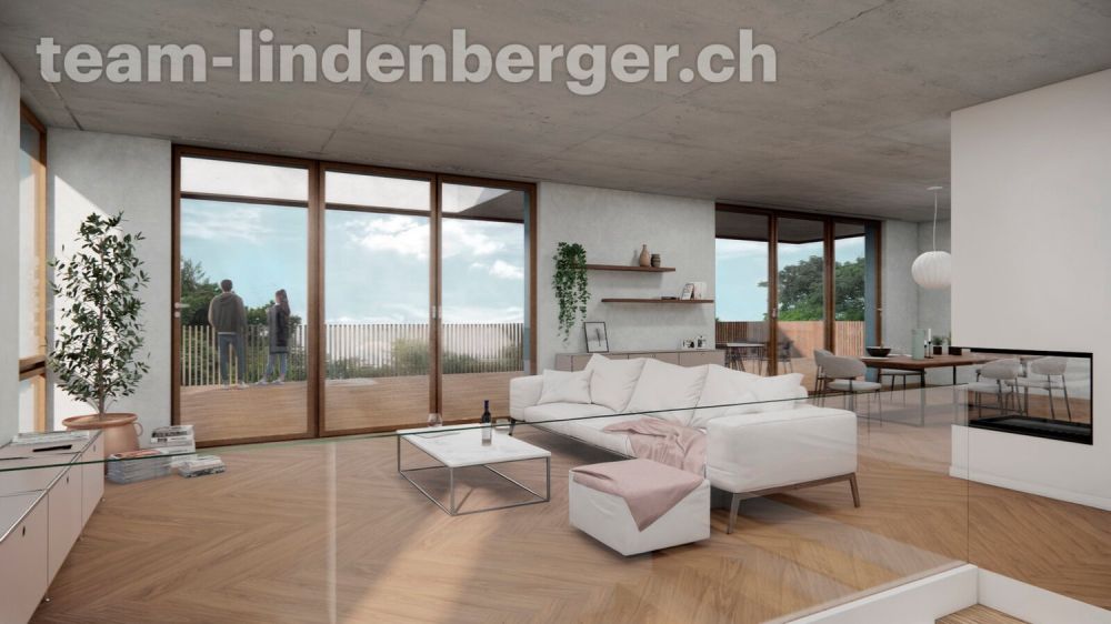 Letzte Wohnung! 4½ Zi.-Neubau-Attikawohnung in Binningen - Visualisierung Wohnbereich