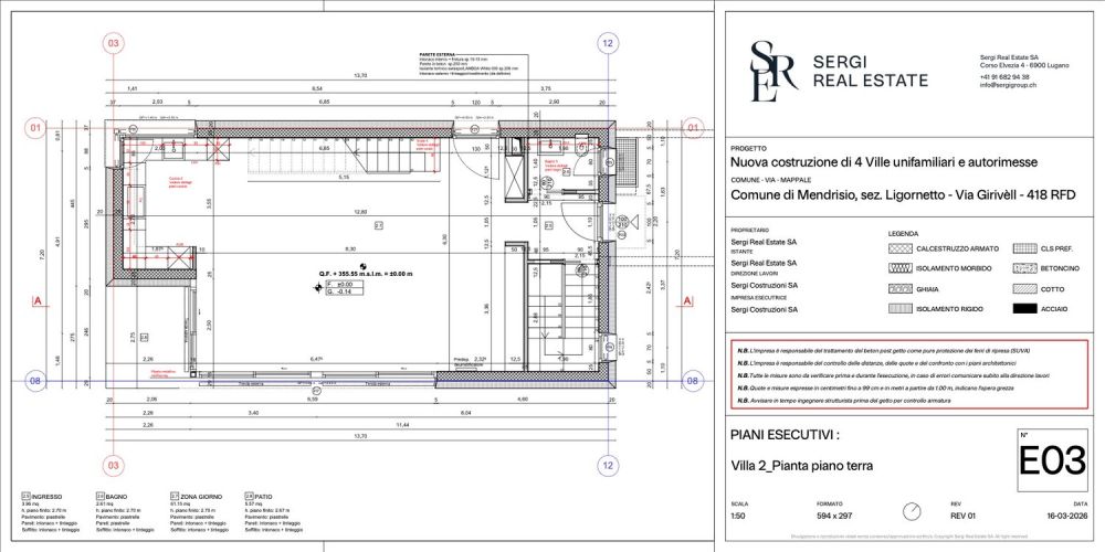 Außergewöhnliche Villa mit großem Wohnbereich und privatem Pool. - piano esecutivo