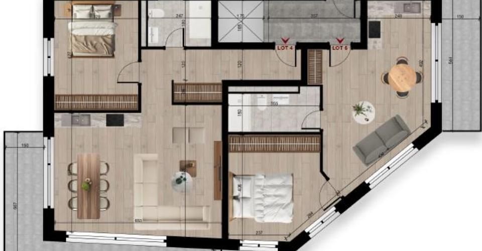 Résidence du Cèdre Lot 5 : 2.5 pièces avec balcon en dernier étage - Appartement 2.5 pièces - image - 6