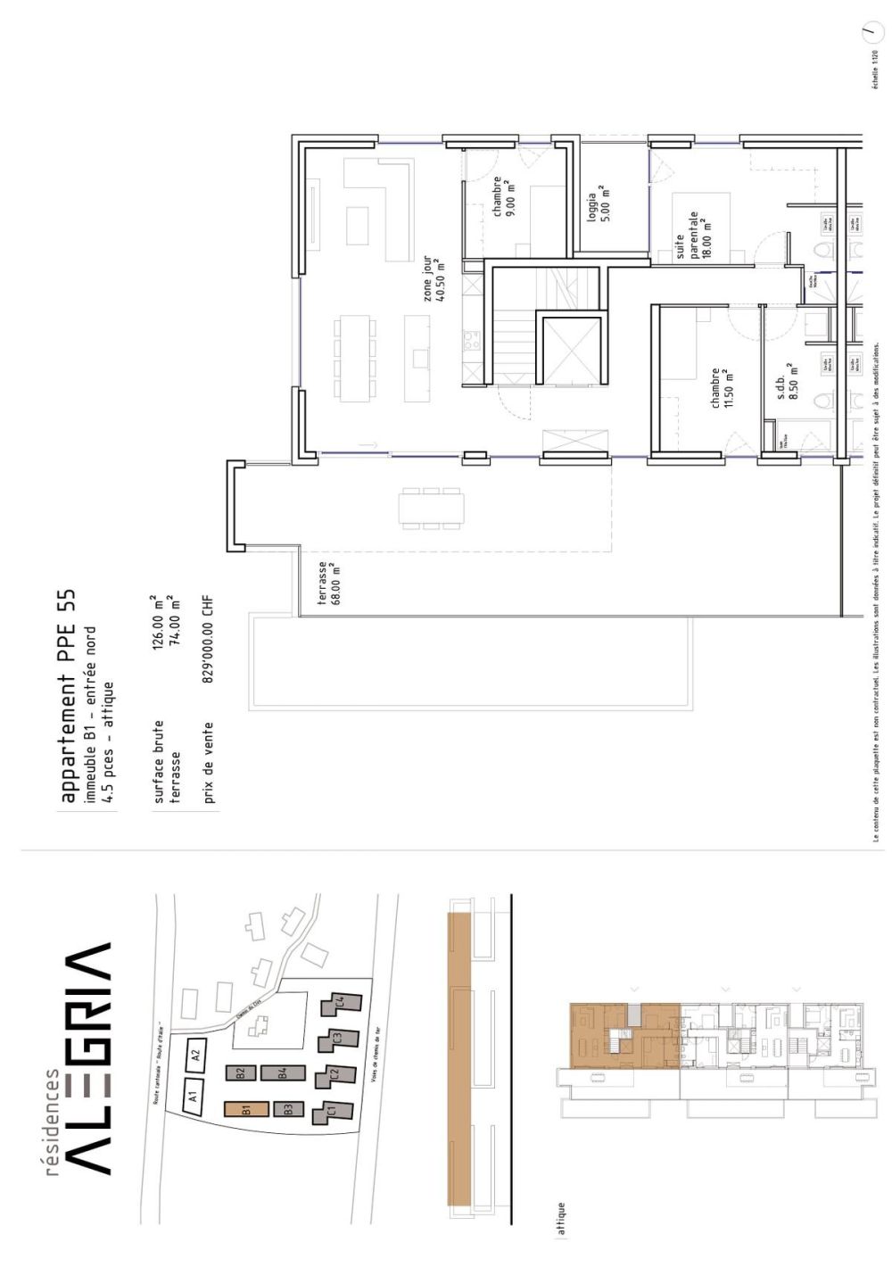 Résidence Alegria à Uvrier / Sion - Plan de l'appartement