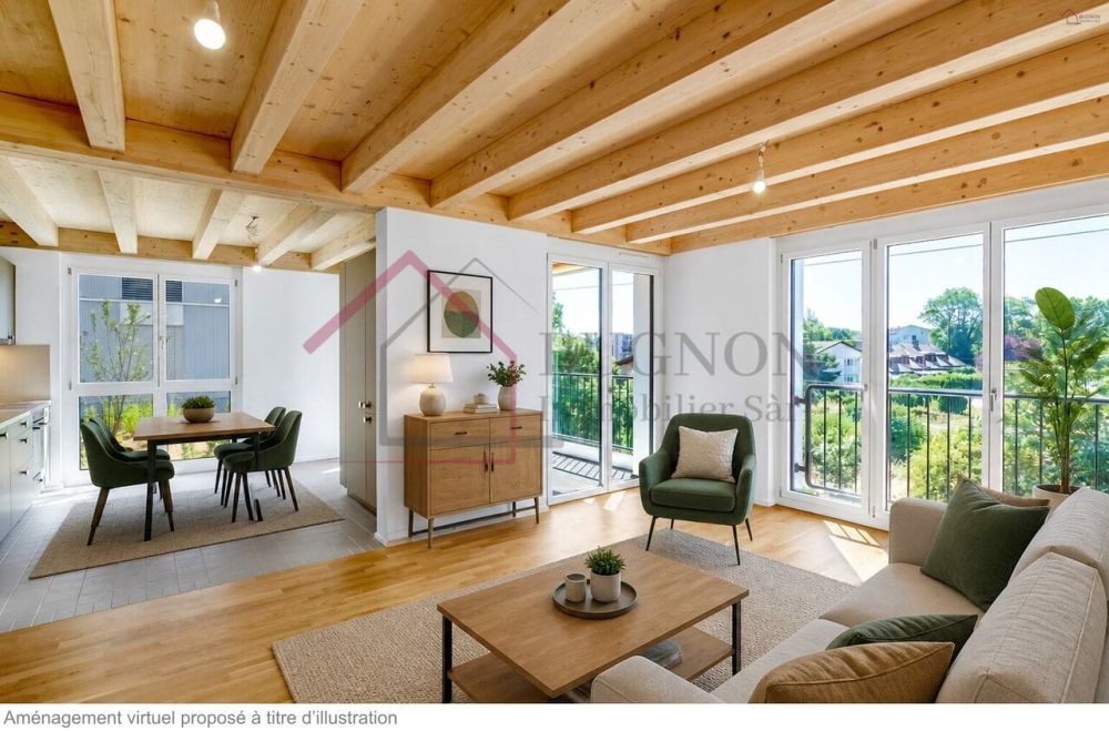 Un appartement 2,5 pces neuf alliant confort, durabilité et mobilité - Aménagement virtuel