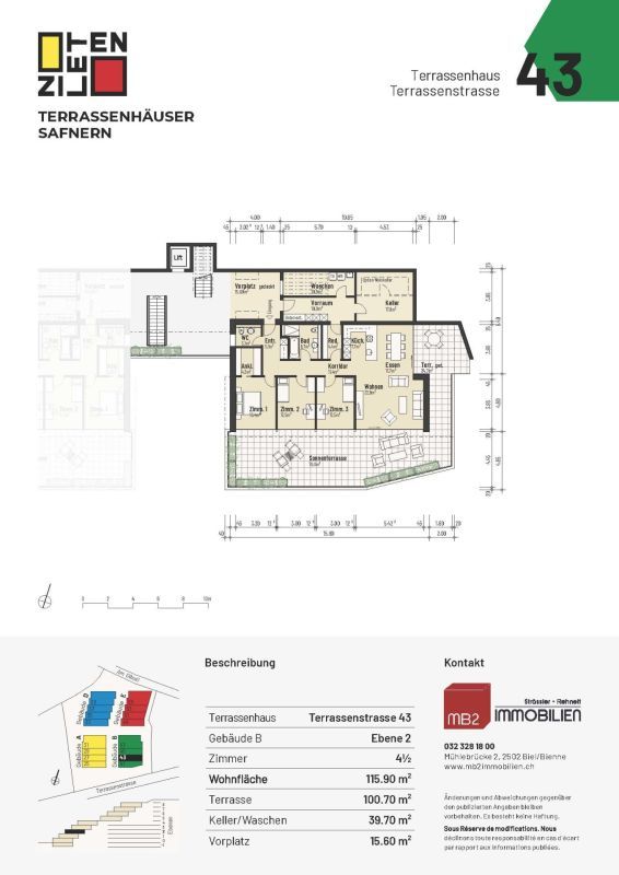 4½-Zimmer-Terrassenhaus mit Aussicht auf Alpen und Aarelandschaft - 4½-Zimmer-Terrassenhaus
