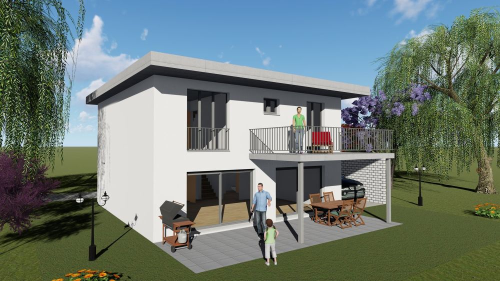 Modernes Einfamilienhaus in Gunzgen, Flachdach mit DV  – Neubau 2026 -  Bild 2