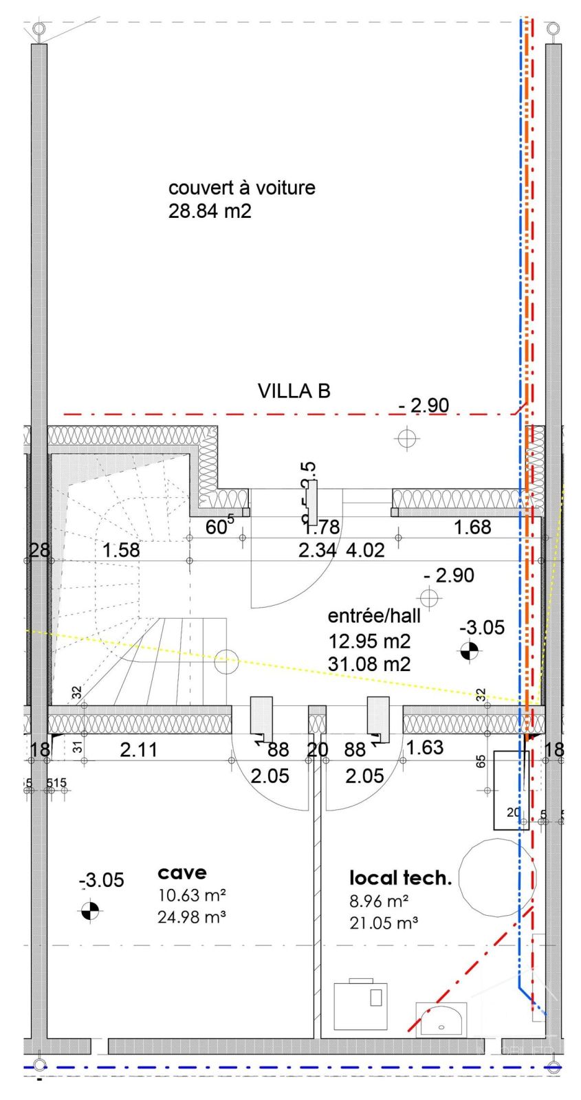Maison mitoyenne de 4,5 pièces avec une belle vue. - Plan du sous-sol