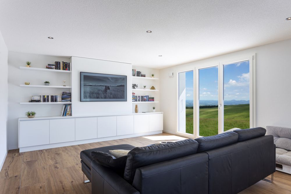 Appartement 3,5 pièces avec vue panoramique sur le Léman et les Alpes - Séjour - - Non contractuel