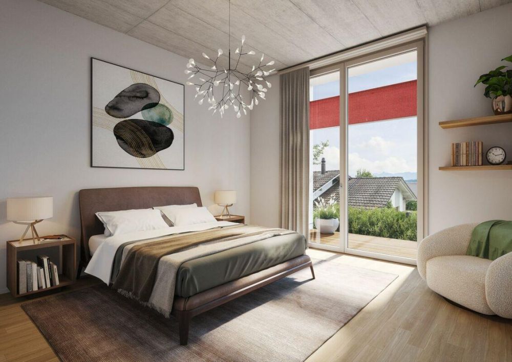 Wohntraum über Worb - Visualisierung Schlafzimmer