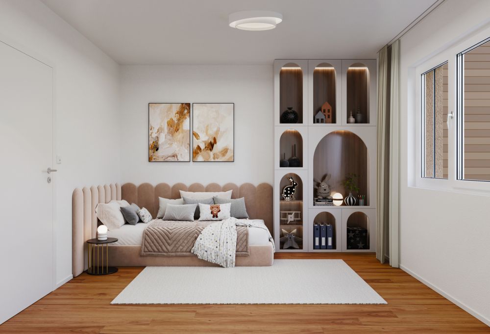 4.5 Zimmer-Wohnung (D) im 1.OG, mit 144 m2 Netto-Wohnfläche und 29.5m2 Balkon - Zimmer 1