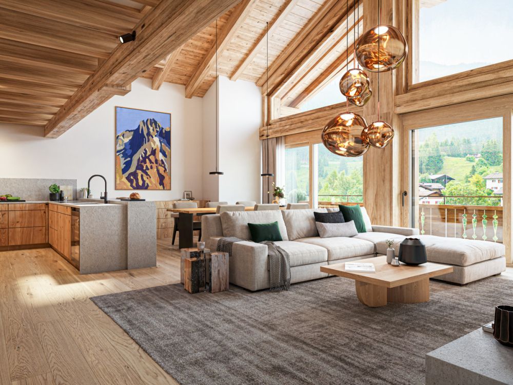 Klosters: Neubau Dachmaisonette mit edlem Interieur und Aussicht - EB157_Exklusive_Ferienwohnung