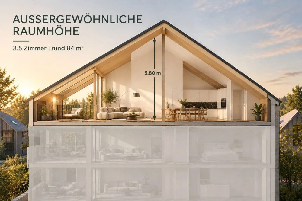3.5 ZIMMER. AUSSERGEWÖHNLICHE RAUMHÖHE. LOGGIA ZUR ABENDSONNE. AB CHF 450'450.- -  Bild 3