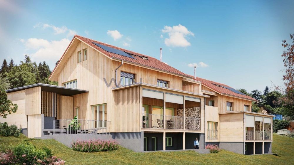 Massivholz-Neubau mit Blick auf den Sarnersee - Ganz oben am grünen Hang