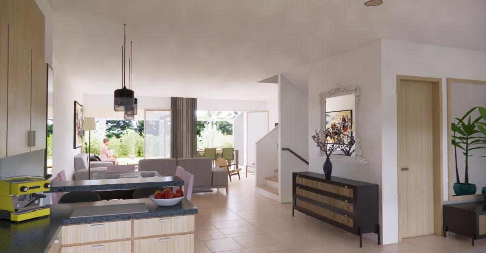 Promotion Résidence du Moulin, Bernex - Maison villageoise mitoyenne A02 baignée de lumière et espace de vie généreux dans un cadre calme et résidentiel en campagne. - Maison contiguë 6 pièces - image - 3