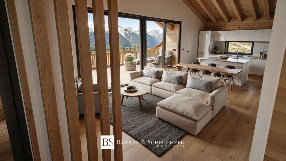 Dachgeschoss in Duplex, 5,5 Zimmer, Terrasse, Panoramablick - Séjour