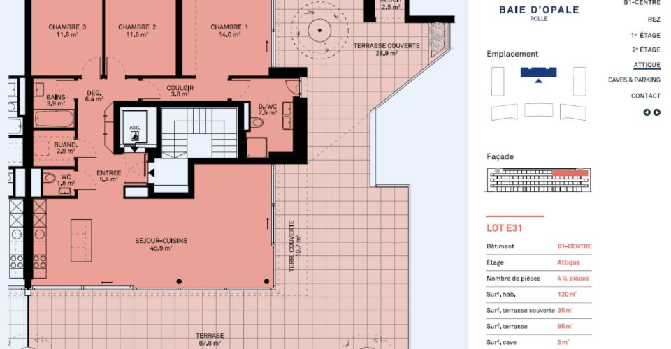 Superbe appartement neuf en attique – 4.5 pièces avec vaste terrasse à Rolle - Attique 4.5 pièces - image - 2