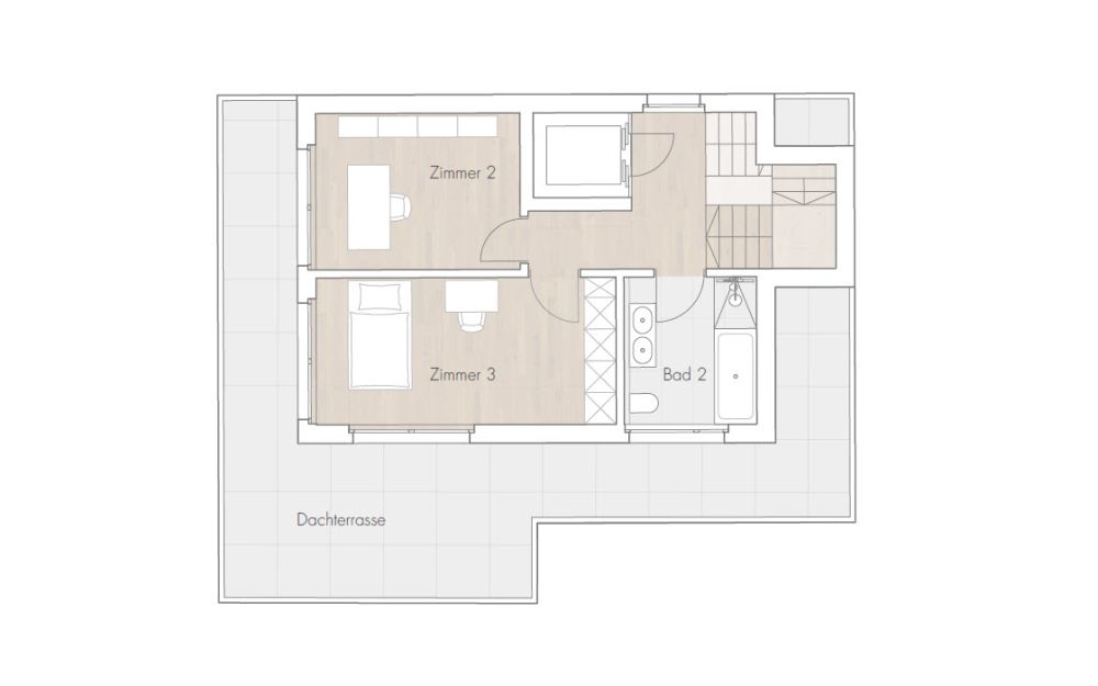 Neubau Dinkelbergstrasse, Wohnung 3 - Maisonette-Attika - WHG 3 Grundriss