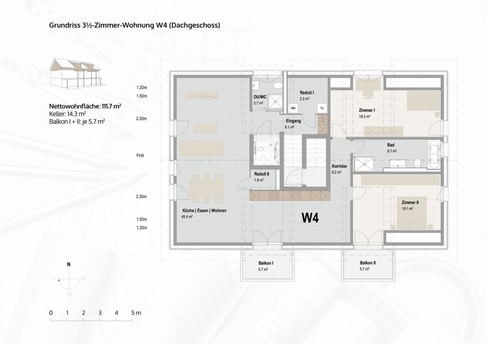 Neue 3.5-Zimmer-Attikawohnung mit Direktlift in Hägglingen - Bild 13