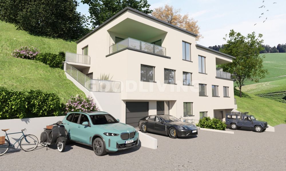 Neubau am Sonnenhang nimmt Form an - Front Haus B