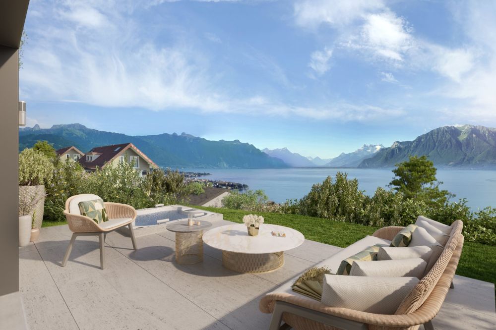 In der Nähe von Vevey, neues Projekt von 3 Villen mit 5.5 Zimmern - Panoramablick -  Bild 1