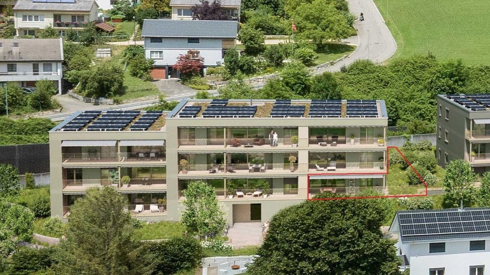 Baubewilligtes Projekt Gemsacker: 3.5-Zimmer-Gartenwohnung A1-03 - Visualisierung