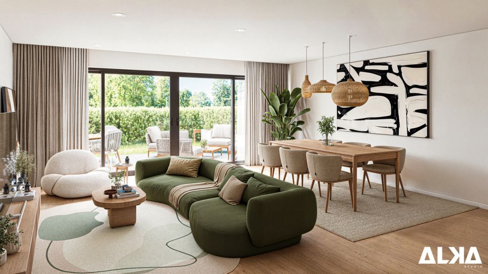 Projet neuf - Villa 4 de 4 chambres avec terrasse et jardin privatif - Image virtuelle, les finitions sont au choix des preneurs selon les budgets alloués