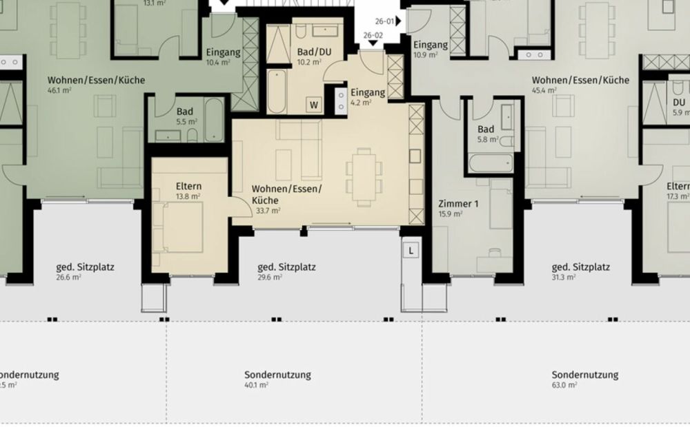 96 m² | 2.5-Zi.-Gartenwohnung | Erstbezug -  Bild 10