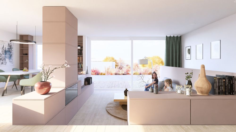 Neubauprojekt Allmendgasse mit vier 7.5-Zimmer-Doppelhäuser (Haus D) - Visualisierung