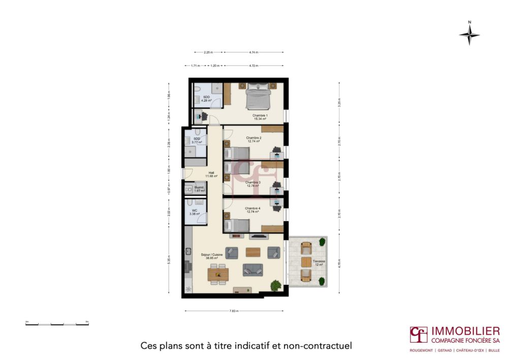 Siviriez - 5,5 Zimmer mit eigenem Garten und 16 m² Keller -  Bild 13